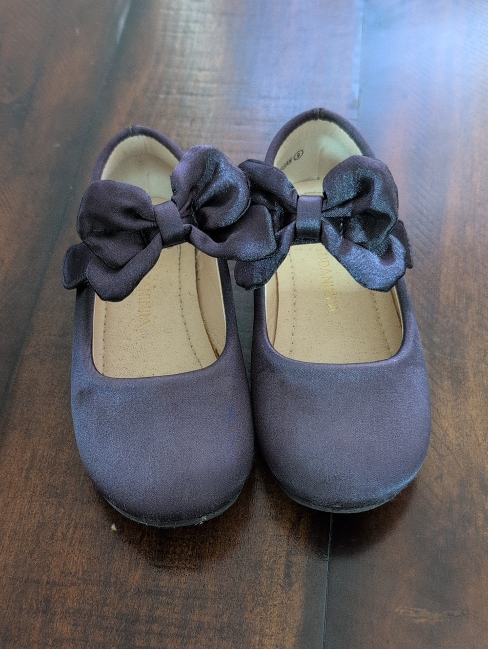 Girls Satin Bow Mary Jane Shoes Size 9